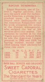 Ed Summers  baseball card collectible - Main Image 2