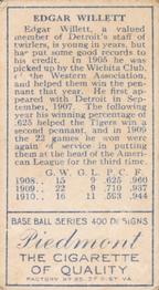 Ed Willett  baseball card collectible - Main Image 2