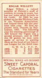 Ed Willett  baseball card collectible - Main Image 2