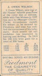 Chief Wilson  baseball card collectible - Main Image 2
