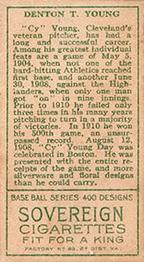 Cy Young  baseball card collectible - Main Image 2