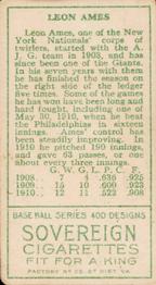 Leon Ames  baseball card collectible - Main Image 2