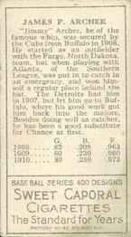 Jimmy Archer  baseball card collectible - Main Image 2