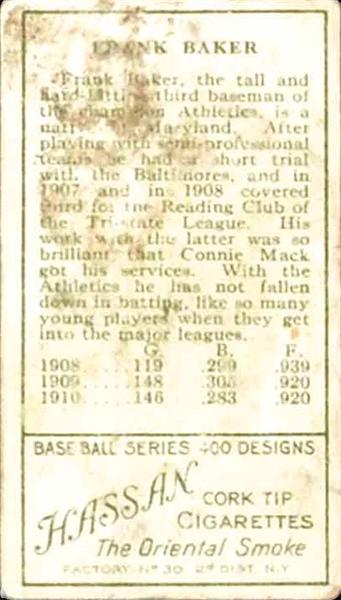 Home Run Baker  baseball card collectible - Main Image 2