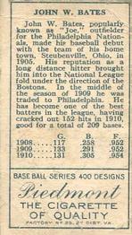 Johnny Bates  baseball card collectible - Main Image 2