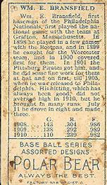 William E. Bransfield  baseball card collectible - Main Image 2