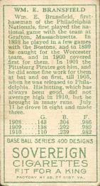 William E. Bransfield  baseball card collectible - Main Image 2