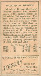 Mordecai Brown  baseball card collectible - Main Image 2