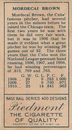 Mordecai Brown  baseball card collectible - Main Image 2