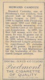 Howie Camnitz  baseball card collectible - Main Image 2