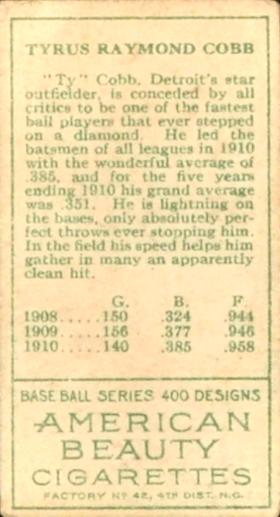 Ty Cobb  baseball card collectible - Main Image 2