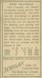 Otis Crandall  baseball card collectible - Main Image 2