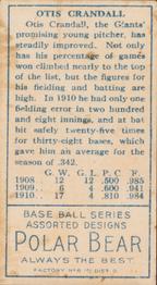 Otis Crandall  baseball card collectible - Main Image 2