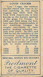 Lou Criger  baseball card collectible - Main Image 2