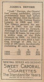 Josh Devore  baseball card collectible - Main Image 2