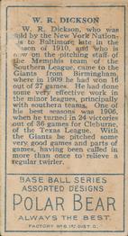 W.R. Dickson  baseball card collectible - Main Image 2