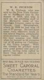 W.R. Dickson  baseball card collectible - Main Image 2