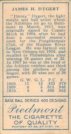 Jimmy Dygert  baseball card collectible - Main Image 2