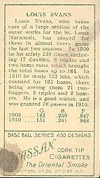 Louis Evans  baseball card collectible - Main Image 2