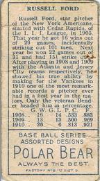 Russ Ford  baseball card collectible - Main Image 2