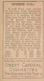 Russ Ford  baseball card collectible - Main Image 2