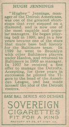 Hughie Jennings  baseball card collectible - Main Image 2