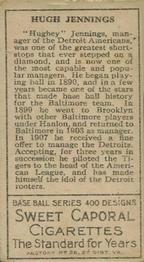 Hughie Jennings  baseball card collectible - Main Image 2