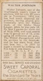 Walter Johnson  baseball card collectible - Main Image 2