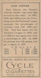 Sam Leever  baseball card collectible - Main Image 2