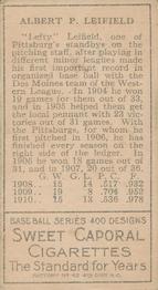 Lefty Leifield  baseball card collectible - Main Image 2