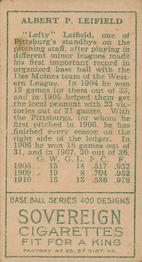 Lefty Leifield  baseball card collectible - Main Image 2