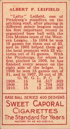 Lefty Leifield  baseball card collectible - Main Image 2