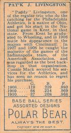 Paddy Livingston  baseball card collectible - Main Image 2
