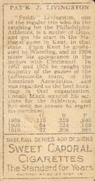 Paddy Livingston  baseball card collectible - Main Image 2