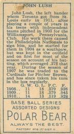 John C. Lush  baseball card collectible - Main Image 2