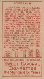 John C. Lush  baseball card collectible - Main Image 2