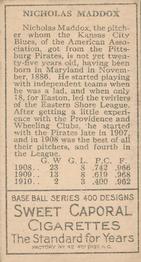 Nick Maddox  baseball card collectible - Main Image 2