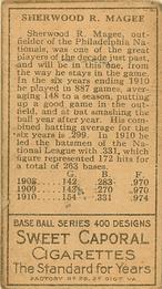 Sherry Magee  baseball card collectible - Main Image 2