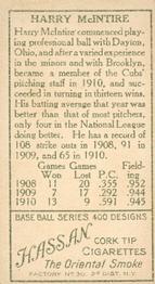 Harry McIntire  baseball card collectible - Main Image 2