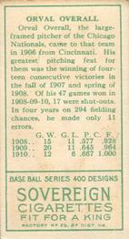 Orval Overall  baseball card collectible - Main Image 2