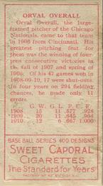 Orval Overall  baseball card collectible - Main Image 2