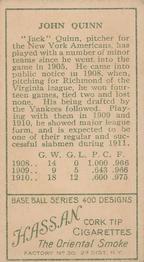 Jack Quinn  baseball card collectible - Main Image 2