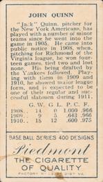 Jack Quinn  baseball card collectible - Main Image 2