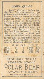 Jack Quinn  baseball card collectible - Main Image 2