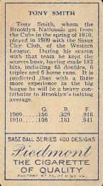 Tony Smith  baseball card collectible - Main Image 2