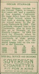 Oscar Stanage  baseball card collectible - Main Image 2