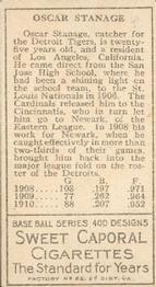 Oscar Stanage  baseball card collectible - Main Image 2