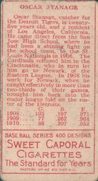 Oscar Stanage  baseball card collectible - Main Image 2