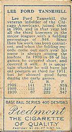 Lee Tannehill  baseball card collectible - Main Image 2