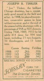 Joe Tinker  baseball card collectible - Main Image 2